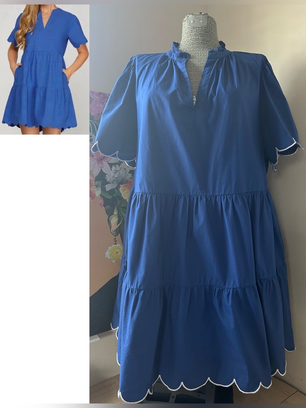 SUGARLIPS Manresa Dixie Split Neck Shift Dress Sz.2X-3X. Tag on collar missing.